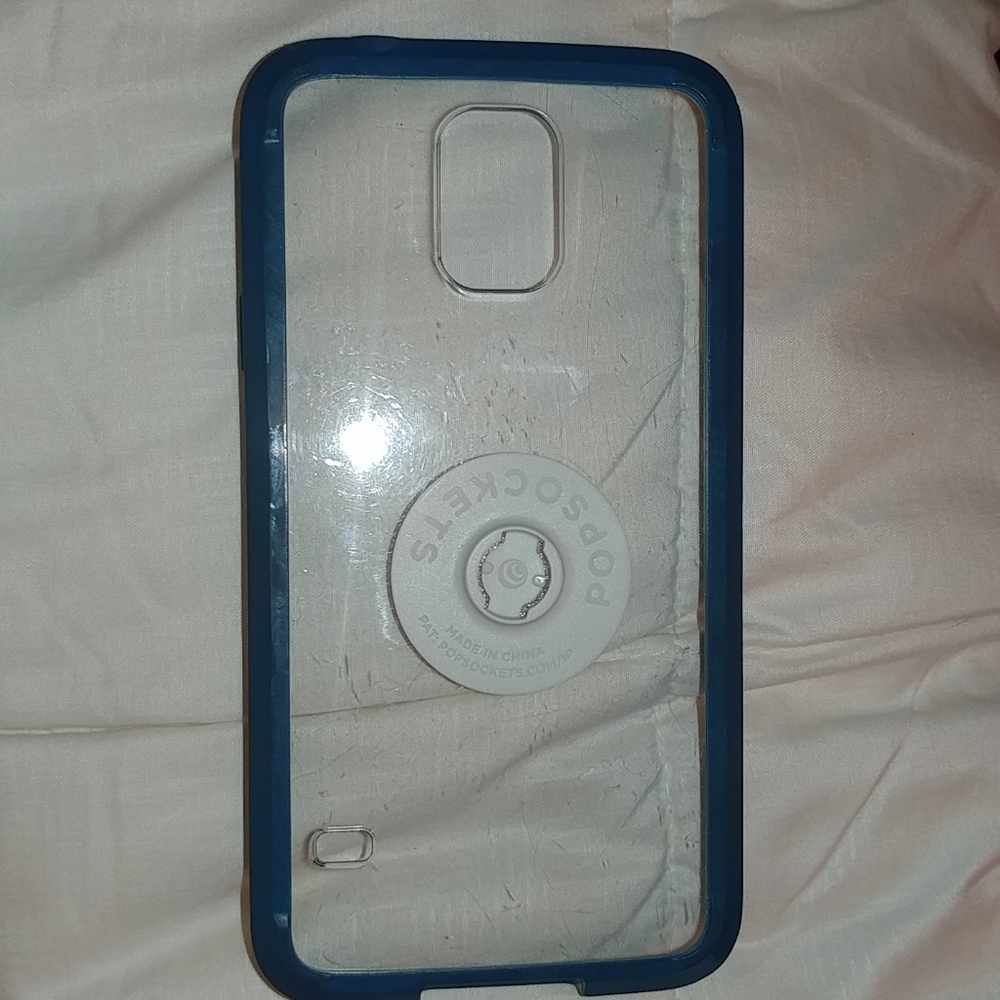 Samsung galaxy S5 phone case blue and clear